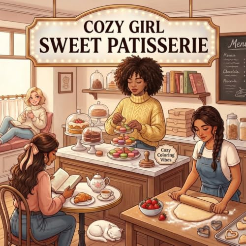 Cozy Girl Sweet Patisserie: Fun Hygge Bakery Bold Line Adult Coloring Book | Aesthetic Pastries, Quiet Reading Nooks & Good Vibes Vintage Kitchen & ... Women & Teens (Cozy Girl Collection, Band 45)