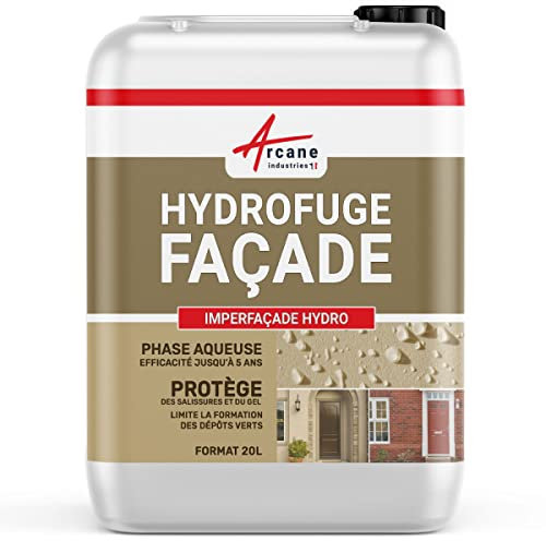 Imperméabilisant, mur, hydrofuge, façade, pierre, brique, enduit, crépi : Imperfacade hydro - 20 L (jusqu'à 100 m²) - ARCANE INDUSTRIES