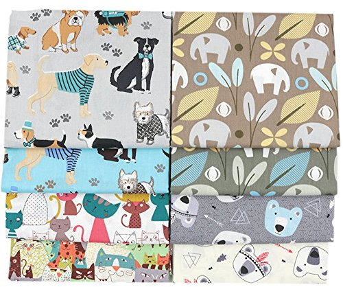 YYSZ Muster Baumwollstoff Stoffpakete, 8 Stueck 46 cm x 56 cm Patchwork, Baumwollstoff Meterware Stoffe Stoffreste Stoffpaket, Stoffe zum Nähen Patchwork Stoff Paket Stoffreste Nähstoffe