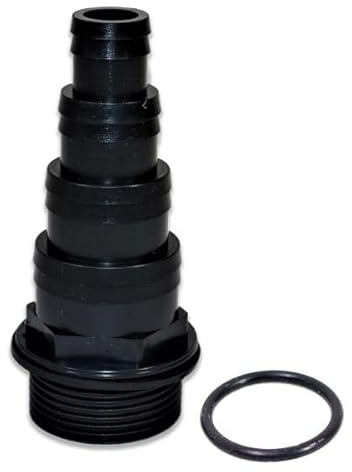 1.25” BSP 4-Stepped Hosetail (Black) – for Flexible Hose (20mm, 25mm, 32mm & 38mm ID) | Barbed Hose Fitting | Multi Hose Adaptor | Corrugated Pond Pipe