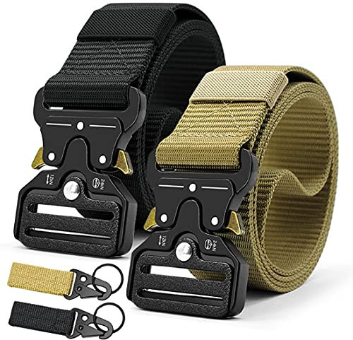 DOOPAI Taktischer Gürtel Herren 2er,MilitärGürtel Herren Taktischer, Outdoor Gürtel für Männer