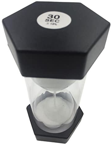Baoblaze Hexagonal 30 Secondes Sable Minuterie Cuisson Yoga Horloge Sablier Enfants Jouet Noir