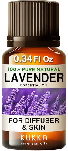 Kukka Lavendel Öl [100% NATURREIN] Für Diffusion, natürliche Haut - und Haarpflege, Entspannung, Nährstoffversorgung, Selbstherstellung von Seife und Kerzen (10ml)