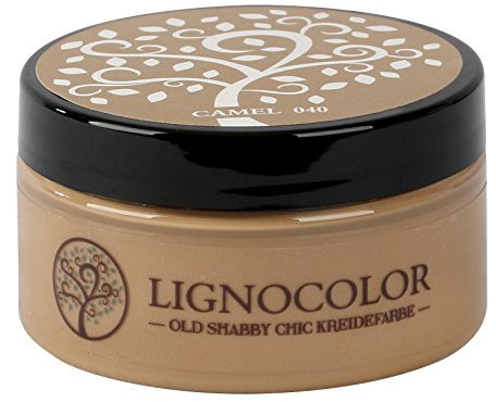 Lignocolor 100ml Kreidefarbe (Camel) Shabby Chic Lack Landhaus Stil Vintage Look Chalky finish