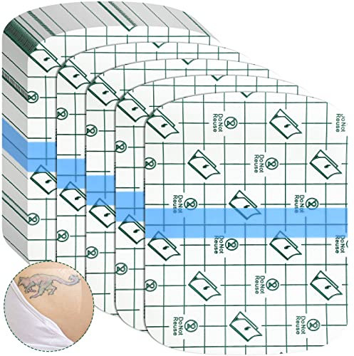 Nuanchu 100 Pieces Stretch Adhesive Bandages Large Waterproof Adhesive Dressing Bandages Transparent Protective Dressing Tape Film for Body Health(Square Style)