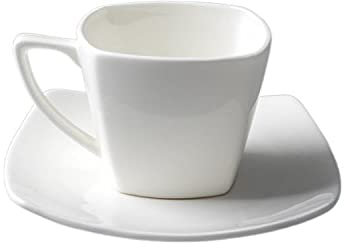AIDEMEI Tazza Da Caffè Quadrata Semplice Tazza Da Tè In Ceramica Da 175 Ml Tazza Da Caffè Bianco Puro