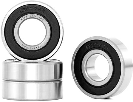 XiKe 4 Stk. 6204-2RS Kugellager, 20mm x 47mm x 14mm, Rillenkugellager mit Dichtungen, geeignet für DIY, Drehbank, 3D-Drucker, Motoren, Generatoren und Gartengeräte usw.