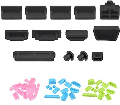 sourcing map Silicone Anti-Dust Port Stopper Plug Cover for PC Laptop Notebook Computers 4 Sets (13pcs/Set)
