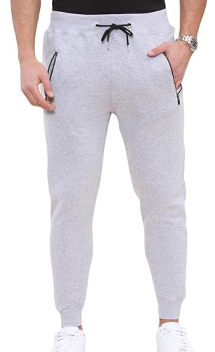 A2Z Mens Fleece Jogging Bottoms Joggers 2 Tone Exercise Sweatpants Gym Trousers Tracksuit Pants Size S-4XL Grey
