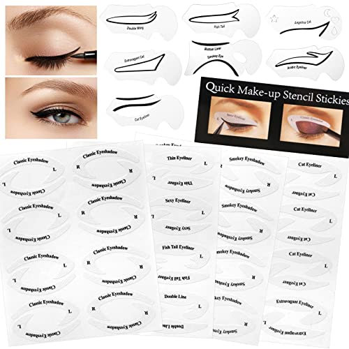 Eyeliner Schablonenkarten, Lidschatten Schablonen Cat Lidschattenkontur Schablone, Smokey Eye Liner Schablone Augen Make-up Vorlage Aufkleber, Eyeliner Lidschatten Make-up Werkzeug für Augen Schablone