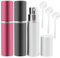 ZHIYE Perfume Atomiser Spray Bottle, 3 Pieces Refillable Refilling Travel Size Perfume Bottles in Pocket & Handbag Black & Pink & Silver (10ML 6 Piece Set)