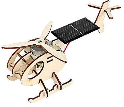 BuyWeek Holz Flugzeug Modell, 3D Modellflugzeug Kit für Erwachsene und Kinder, DIY Solarenergie Flugzeug Spielzeug Holzmodell für Kinder Geschenke