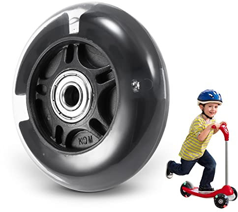 Scooter Ersatzräder, LED Flash Rad 80 mm, Mini Maxi Micro Scooter Skate Räder, blinkende Rollenlichter, hinten, hinten, ABEC-7, 80 mm, für Kinder und Jugendliche, Indoor Outdoor Skaten (1 Stück)