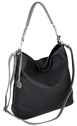 JENNIFER JONES – Bolso de mano de mujer – 34 x 34 x 16 cm – asas intercambiables, negro