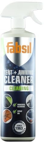 Fabsil Limpiador de tiendas de campaña y toldos | 1 litro | Potente limpiador a base de agua para todas las tiendas de campaña y toldos