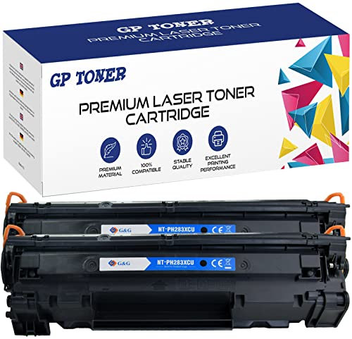 2X Toner XL Kompatibel mit HP 83X 283X CF283X für HP LaserJet M126A M126nw M128fn M128fp M128fw MFP M225dn M201dw MFP M225dw MFP M225dw MFP M225dn MFP M127fn (2xSchwarz)