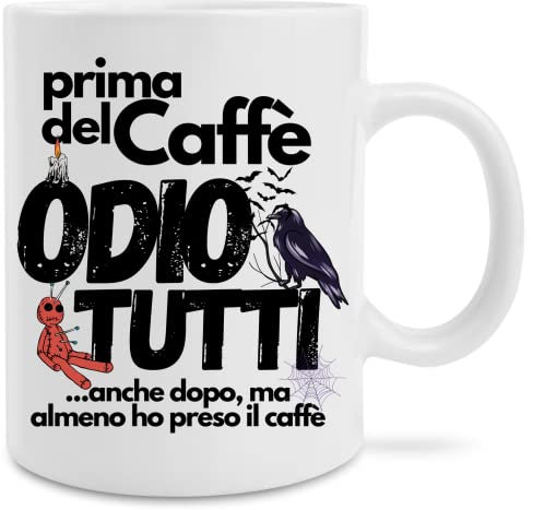 Hole Gadget Tazze Divertenti, Tazza Mug con Idee Regalo Divertente e Originali da Colazione o da The, Regali Simpatici per Sorella, Mamma, San Valentino, Uomo, Donna (Odio tutti)