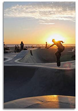 JOOEL Maximal Übungsposter Skateboarden unter der Unterstellung Sonne Poster Dekorative Malerei Leinwand Wandposter und Kunstbild Druck Moderne Familie Schlafzimmer Dekor Poster 30 x 45 cm