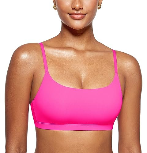 INLYRIC Donna Reggiseno Senza Ferretto Senza Cuciture Bralette Morbido Top Rosa Glitterata S