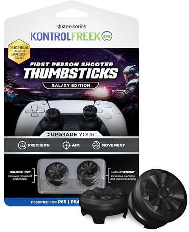 KontrolFreek FPS Freek Galaxy Black para Playstation 4 (PS4) y Playstation 5 (PS5) | Pulgares de Rendimiento | 1 Tiro Alto, 1 Tiro Medio | Negro