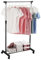 Kleiderständer Kleiderstange Garderobenständer auf Rollen，kleiderstange ausziehbar 80-150cm ,Kleiderständer mit höhenverstellbaren Kleiderstangen, kleiderständer stabil ,bis 20 kg belastbar Schwarz