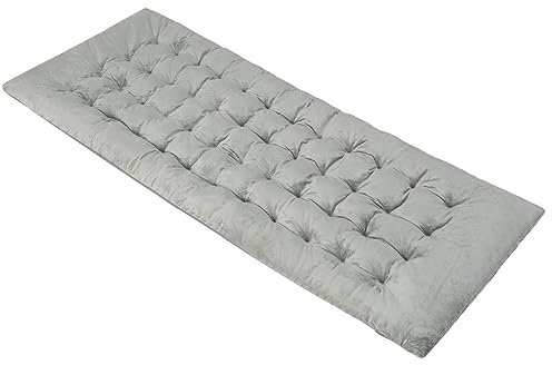 COSTWAY Cojin Tumbona, Colchoneta Tumbona 190 x 70 x 7 cm, 4 Correas de Fijación, Cojín para Silla Exterior Jardín, Piscina, Playa, Terraza y Balcón (Gris)