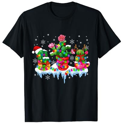Lampe de Noël en forme de cactus pour les amateurs de plantes de cactus T-Shirt