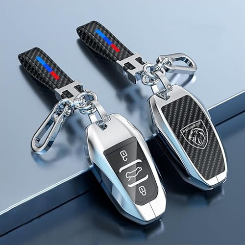VOLBOZ Coque de Protection pour Clé de Peugeot 5008 4008 3008 2008 408 508L 301, Étui Portable avec Porte-Clés, Accessoires, A3