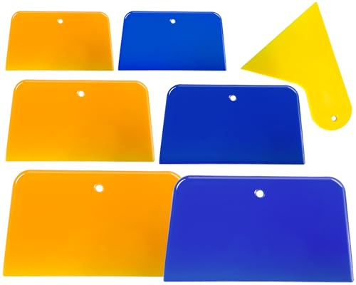 AYWFEY 7 esparcidores de relleno de carrocería, rellenos de carrocería automotriz, 3, 4, 5, 6 pulgadas reutilizables de plástico para aplicar rellenos, masillas, esmaltes, agentes de calafateo para