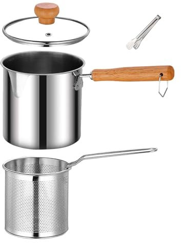 Sharplace à friteuse japonaise Tempura pour la cuisine et le Camping séchée, Crépine de couvercle de pot