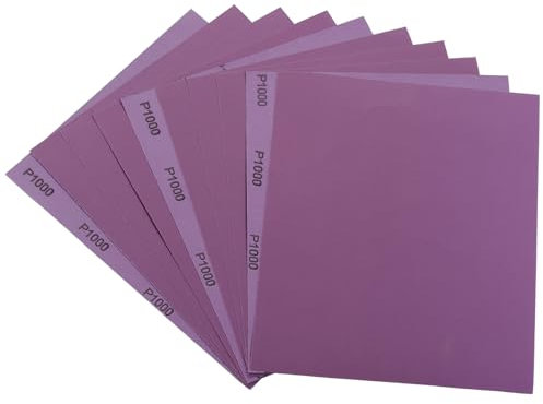 Papel de lija, 15 unidades, papel de lija de grano 1000, hojas de papel de lija en seco húmedo de 9 x 11 pulgadas, papel de lija blanco fusionado de alúmina fina, para acabado de muebles de madera,