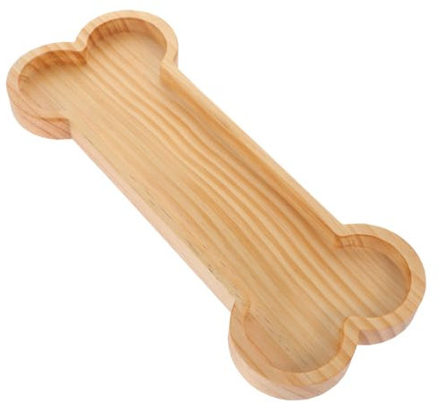 Alipis Wooden Dog Bone Shaped Serving Tray: 11.8 X 4.9inch Bone Shaped Charcuterie Boards with Grooves - Natural Wood Snack Platters for Dog Birthday Party Supplies Housewarming Gifts