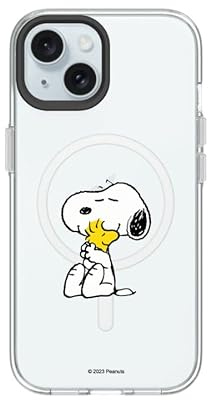 RhinoShield Clear Hülle für MagSafe für iPhone 15 | Snoopy Starker Magnet, Anti-Vergilbung, transparent, hohe Klarheit, stoßfest, Fallschutz nach Militärstandard