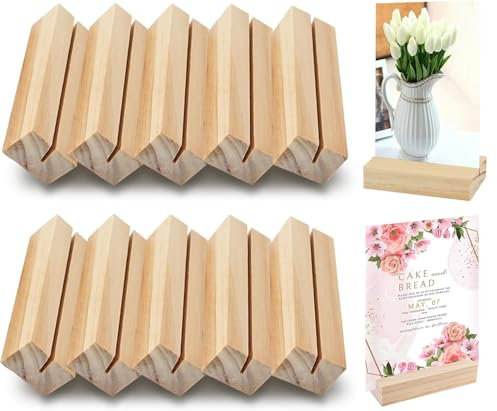 Farnirvana 10 Pièces Porte Carte en Bois, Support Photo, Menu Mariage pour Restaurants, Conférences, Banquets et Fêtes
