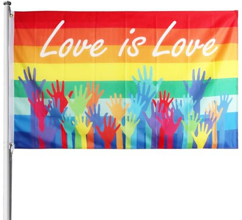 SilverChry Bandiera Arcobaleno Grande150*90cm, Bandiera dell'Orgoglio, Rainbow Pride Gay Bandiera, Gay Pride Arcobaleno, Bandiera LGBT, Bandiera dell'Orgoglio Gay Arcobaleno LGBTQ