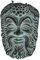 Satyr Maske, klein, Keramik, Wandrelief, Dekor