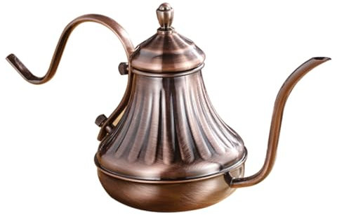 COLLBATH Edelstahl Teekessel Mit Langem Ausguss Praktischer Kaffeehalter Kaffeekanne Für Haushaltswaren Hitzebeständig Und Bruchfest