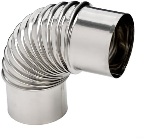 Ofenrohrbogen 90 Grad Schornstein Edelstahl Rauchrohr für Outdoor Camping Holzofen, Campingkocher Zubehör (70 mm)