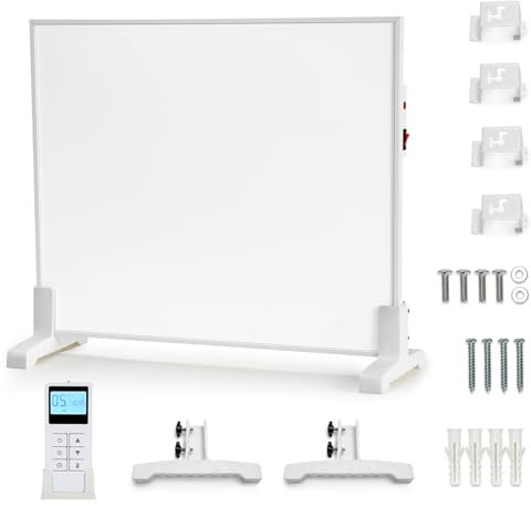 Eulenke Infrarotheizung Wandheizung Deckenmontage 980W, Infrarotheizung standgerät mit Thermostat, Infrarot Heizung mit Überhitzungsschutz, mit Fernbedienung & App-Steuerung, LED Energiesparend