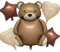 Bär Geburtstag Deko, Luftballons Bär Folienballon Bären, Bär Deko Geburtstag Ballons Tiere, Braun Helium Ballons Stern Herz für Geburtstagsdeko Junge Mädchen Baby Shower Waldtiere Party Deko