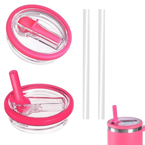 Juego de 2 piezas Cup Cubierta impermeable,Tapa de repuesto para vaso de 40 oz,reutilizable,a prueba de fugas y a prueba de polvo,con tapa de pajita,tapa de repuesto para Cup