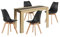 FURNITABLE Esstisch mit 4 Stühlen Esszimmergruppe, 4er Set Esszimmerstühle und 110CM Rechteckig Holztisch Essgruppe für Wohnzimmer Küche Büro (Eiche-Schwarz Tisch+4 Schwarz Stühle)