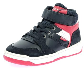 Kickers KICKADO,Sneakers Haut Kids Marine Rouge, 25 EU