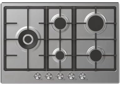 Candy Moderna Piano Cottura a Gas 5 Fuochi, Acciaio Inossidabile, Bruciatore a Doppia Corona, Griglie Lavabili in Lavastoviglie, AxLxP 0,8x74,5x51 cm, Color Inox - CHG7WL4WTX