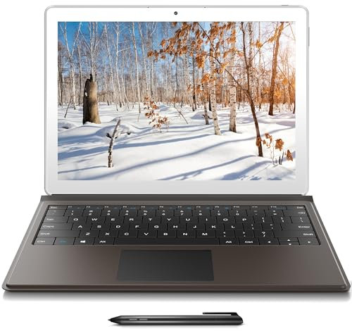 LincPlus T1 12 2-in-1 Tablet, 2K IPS Touch Screen Laptop, Intel Celeron N3450, 4GB RAM, 64GB eMMC, Windows 10 Home Laptop with Detachable Keyboard and Stylus
