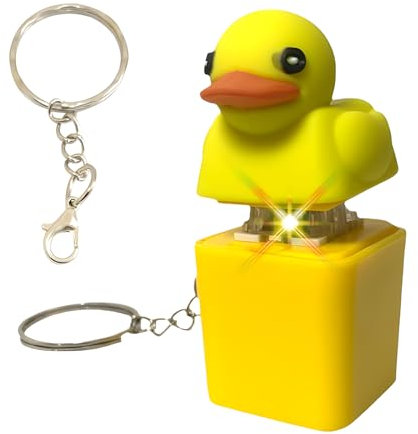 ExcellaElite Keyboard Fidget Toy, Keyboard Keychain, Little Yellow Duck Fidget Clicker Squeaky Stress Reliever, Duckys Quacking Fidget Toy for Adults and Children