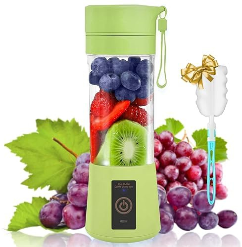Portable Blender, 380ml/13oz USB Rechargeable Mini Blender with 6 Blades for Smoothies, Baby Food, Travel & Office, BPA-Free, 30W Cordless Juicer Cup