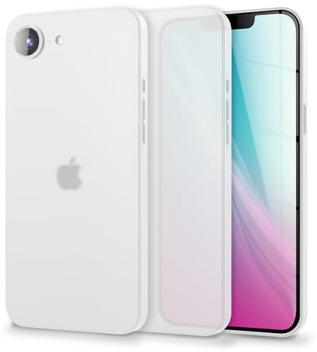 NALIA Ultra Slim Hardcase für iPhone 16e / 17e - Hülle, Weiß Transparent | Vergilbungsschutz, UV-stabiles Polycarbonat, Linsen einzeln umschlossen, Anti-Fingerprint, Soft-Touch Grip