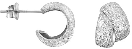SOFIA MILANI - Damen Ohrringe 925 Silber - Strukturiert Doppelt Steck Creole