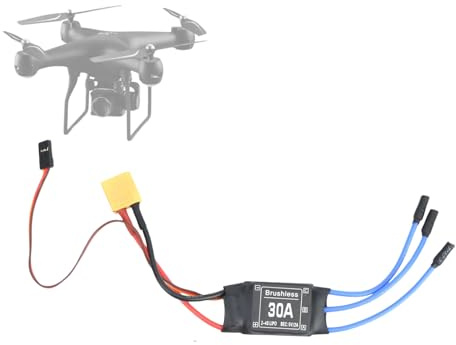 Hominas Brushless Speed Controller 30A ESC XT60 Stecker Elektronischer Geschwindigkeitsregler Brushless Regler 5V/1,5A BEC Output 2-3S für RC Fernsteuerung Drohne Hubschrauber FPV
